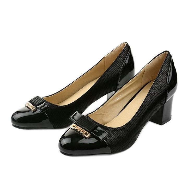 Ženske crne pumpe na Greenbane stupu crna 2