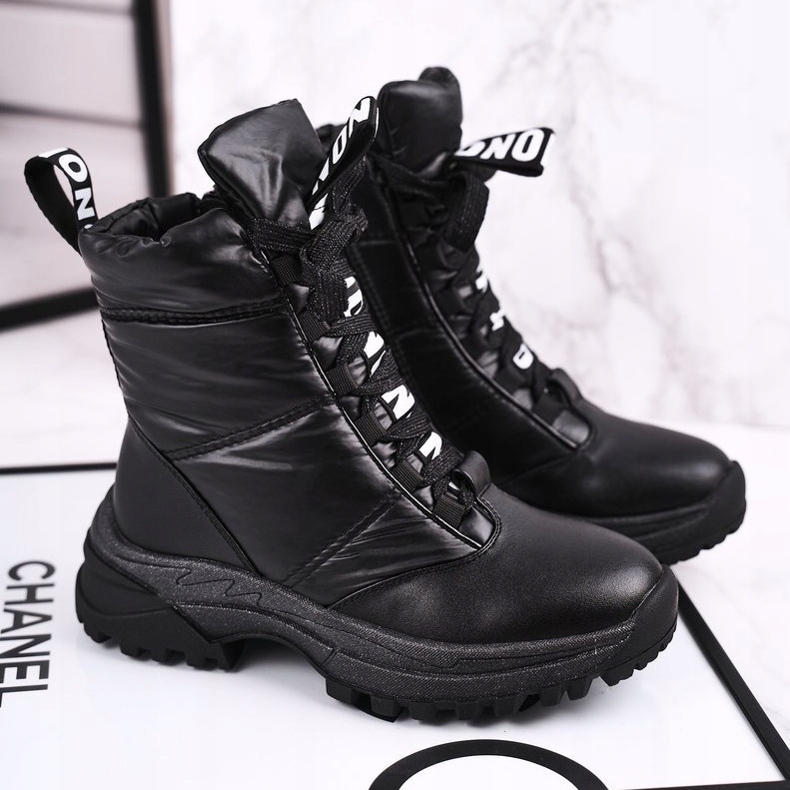 Apawwa Dječje snježne čizme izolirane krznom Black Grantes crna 2