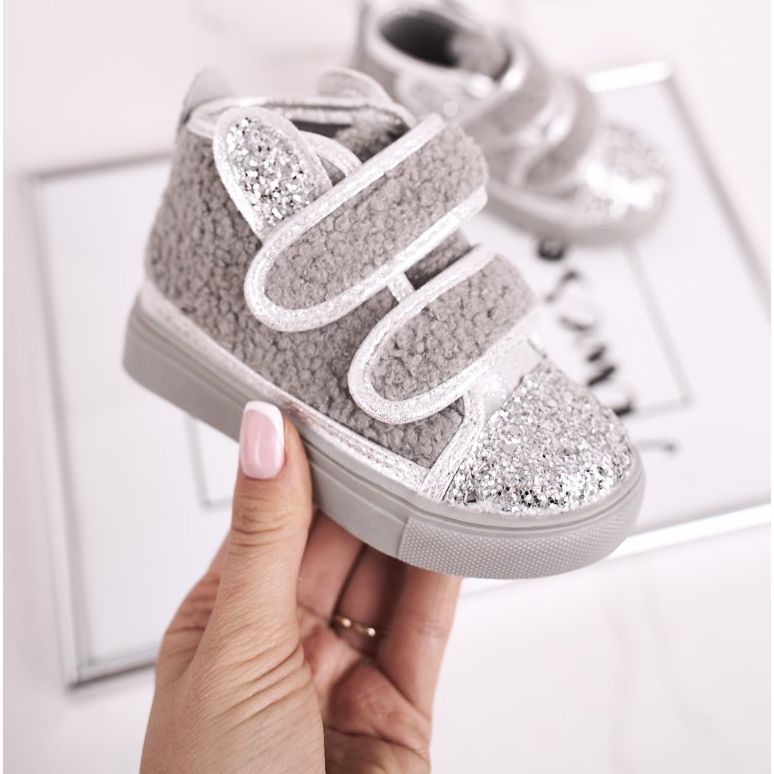FRROCK Dječje tenisice High Warm Grey Clifford srebro siva 1
