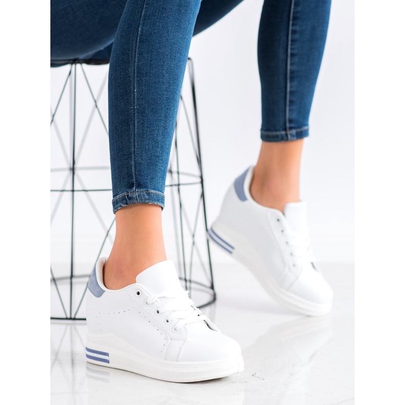 SHELOVET Sportske cipele na klin bijela plava 2