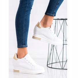 SHELOVET Sportske cipele na klin bijela zlatni 1