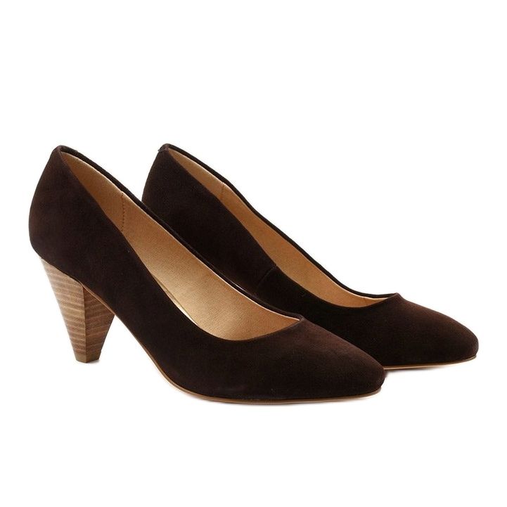 Smeđe pumpe od antilopa na stupu Rosebery smeđa 2