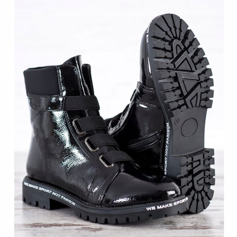 Goodin Lakirani radnici s gumicom crna 2