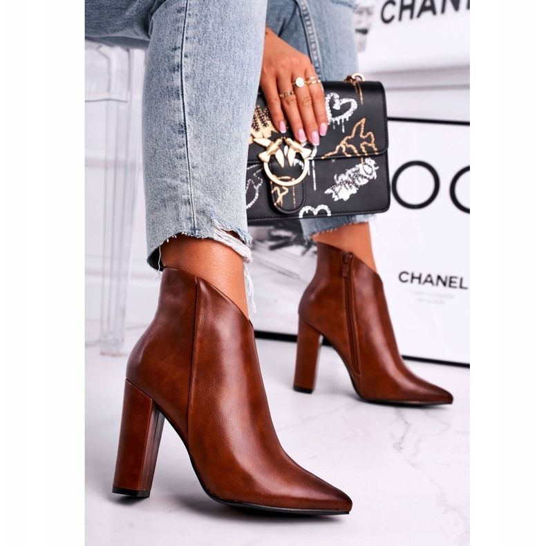 Marquiiz Ženske čizme na visoku petu Camel Rise Up smeđa 1