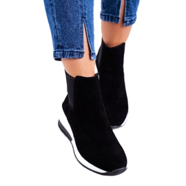 Vinceza Ženske sportske cipele tenisice crna koža 21-7781 bijela crno 2