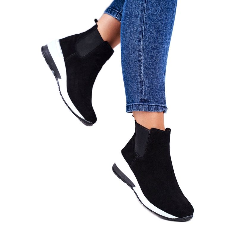 Vinceza Ženske sportske cipele tenisice crna koža 21-7781 bijela 3