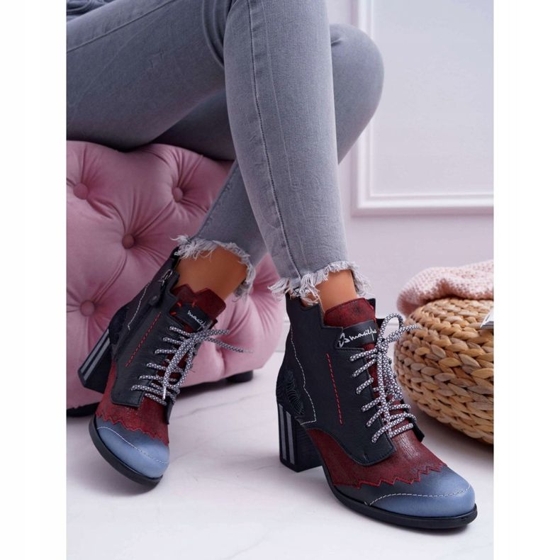 Ženske kožne čizme Maciejka Crne 03190 crno raznobojna 2