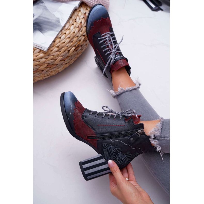 Ženske kožne čizme Maciejka Crne 03190 crna višebojan 5