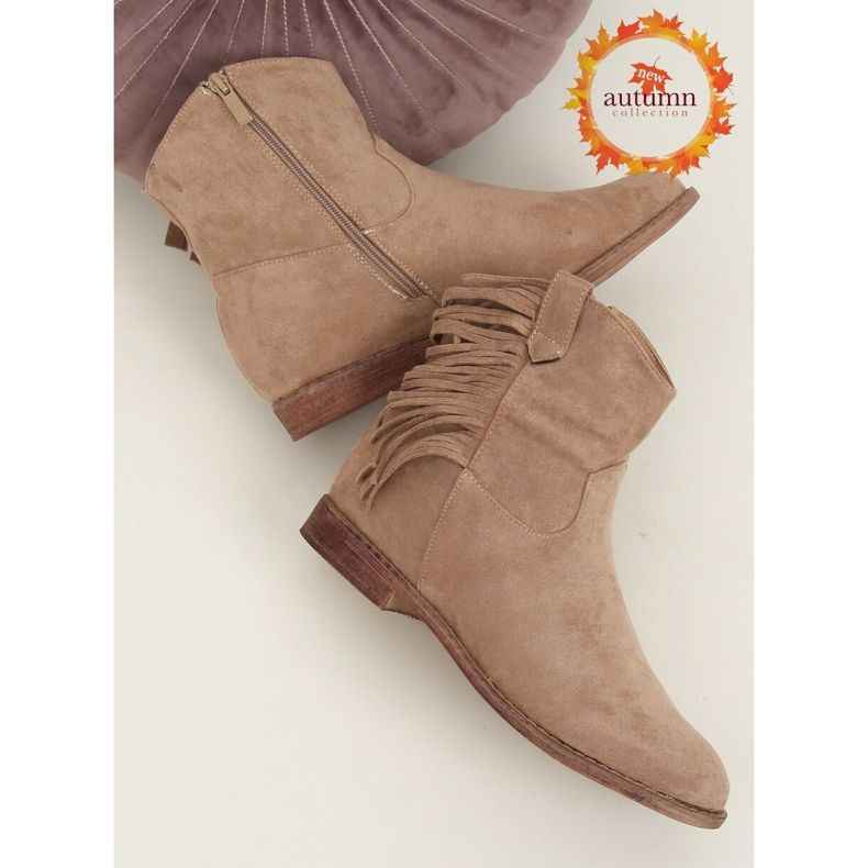 Čizme u stilu Boho, bež 688-A99 Khaki kaki 1
