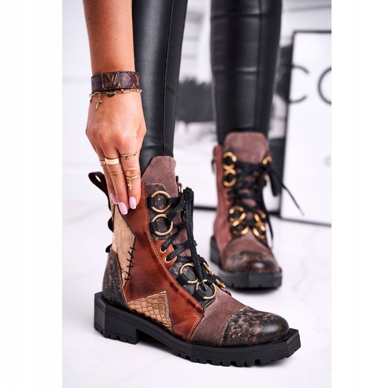 Ženske čizme kožne Maciejka Red 04184-29 / 00-3 smeđa višebojan 2