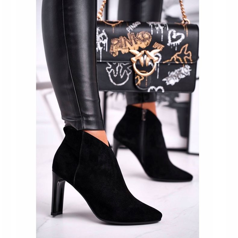 Ženske čizme na visoku petu Laura Messi Black 2200 crno 1