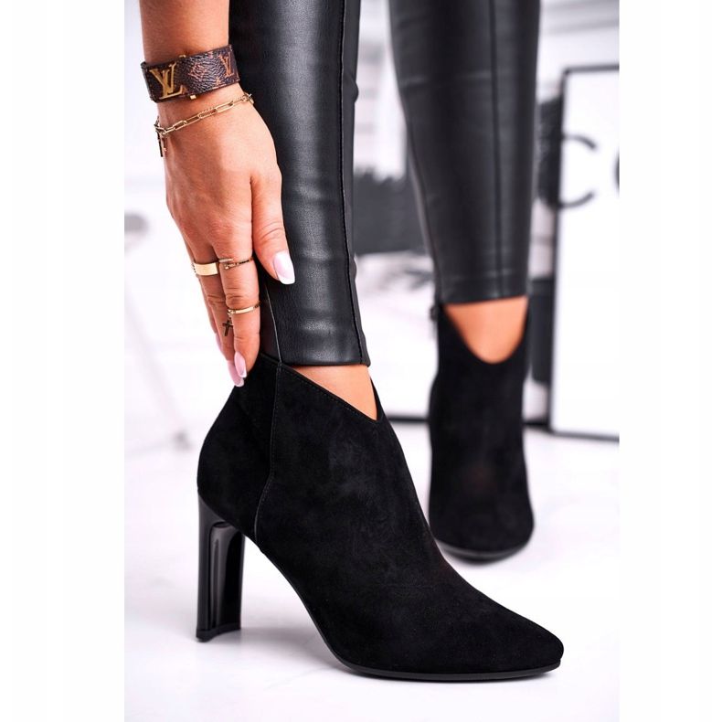 Ženske čizme na visoku petu Laura Messi Black 2200 crno 2