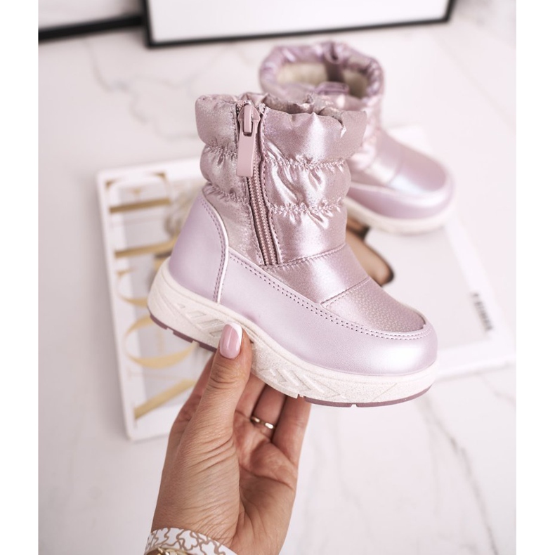 EVE Dječje čizme za snijeg zagrijane s vunenom ružičastom Cruellom ružičasta 2