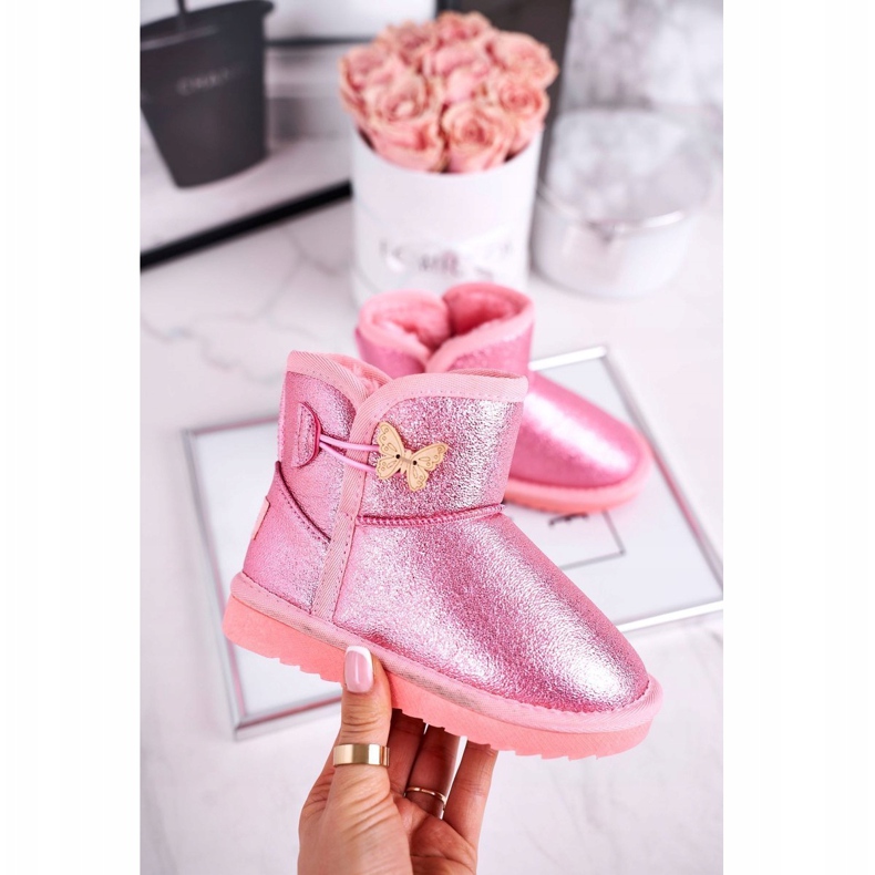 Apawwa Tople čizme za snijeg za djecu s leptirom ružičaste Cosmic ružičasta 1