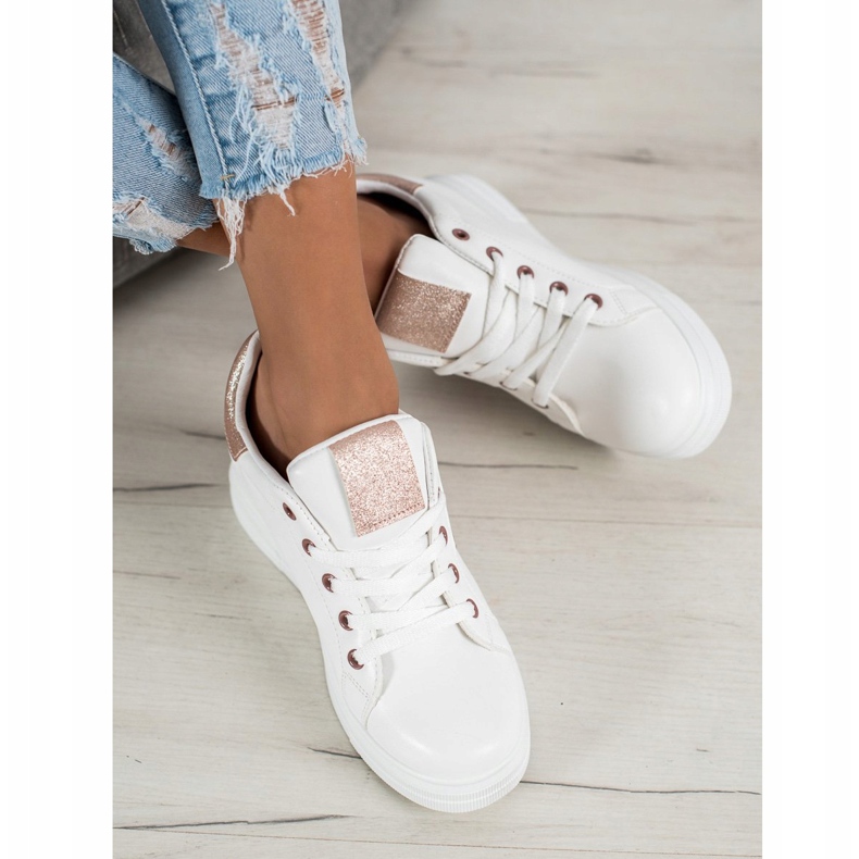 SHELOVET Sportske cipele na klin bijela 2