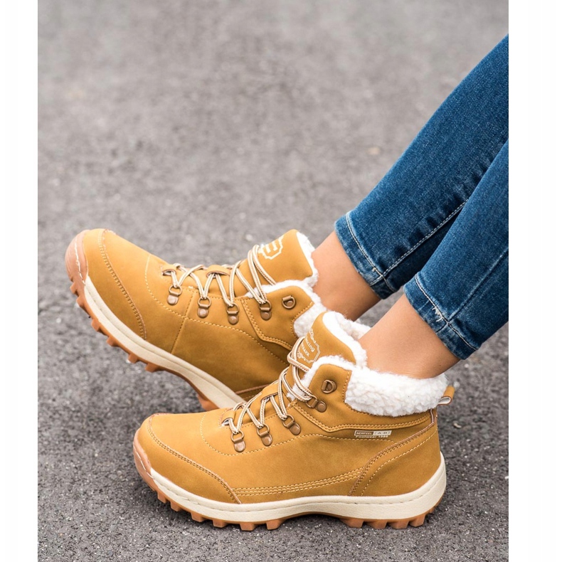 Ax Boxing Cipele za trekking s ovčjom kožom žuta boja 1