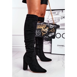 Ženske čizme na petu antilop crne Pomestro crna 1