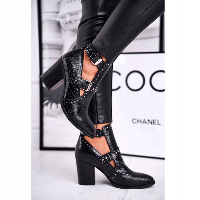 FRSS Ženske čizme s Croco izrezima Crna Aria 2