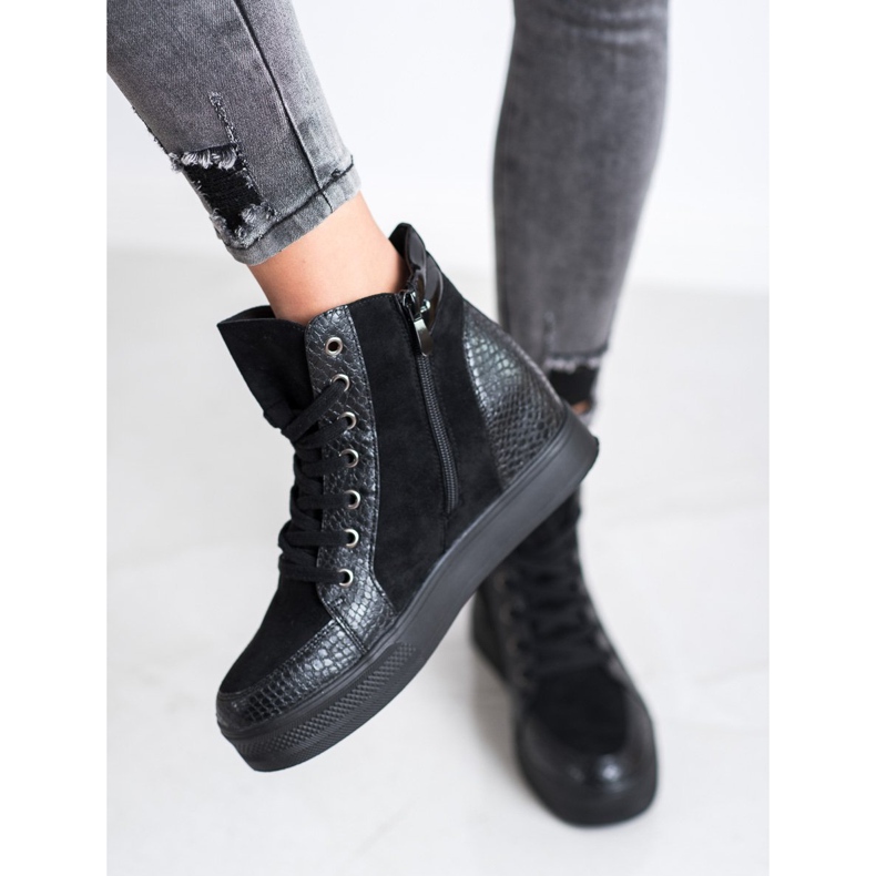 Bestelle Udobne cipele na klin crna 1