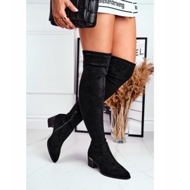 FRBS Ženske čizme do koljena Eko-antilop crni indigo crna 2