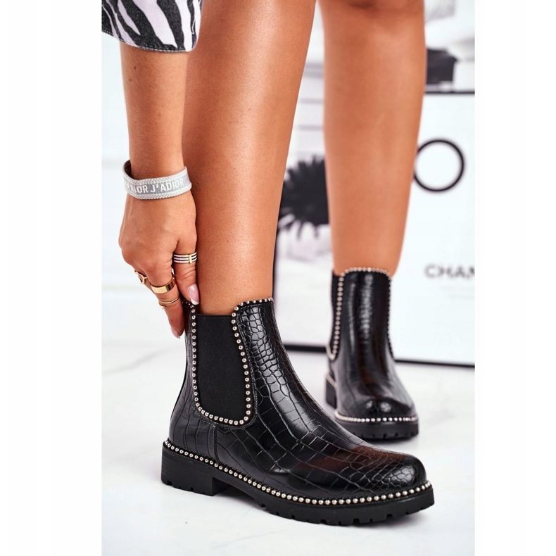 Ženske čizme Chelsea čizme Topla Crna Elvina 1