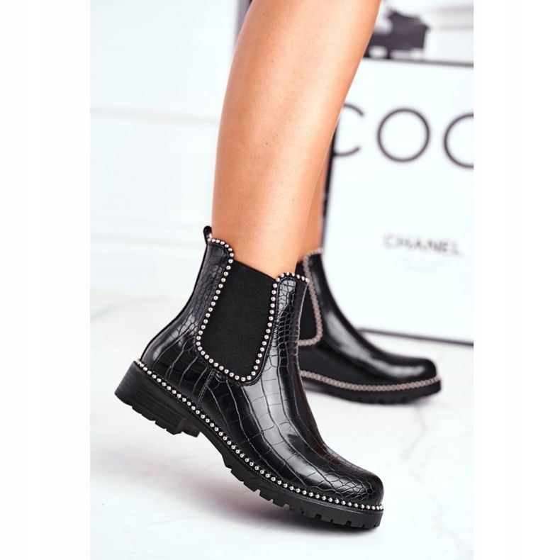 Ženske čizme Chelsea čizme Topla Crna Elvina crno 2