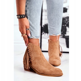 Ženske čizme na štiklu s kaubojskim čizmama s resama Khaki Mirage kaki 1