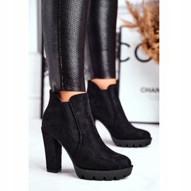 Ženske čizme klize na petu Eko-antilop crna bobica crno 1