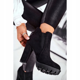 Ženske čizme klize na petu Eko-antilop crna bobica crno 2