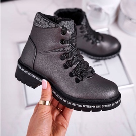 Dječje čizme za mlade sa pahuljicom sive boje ovčje kože siva 2