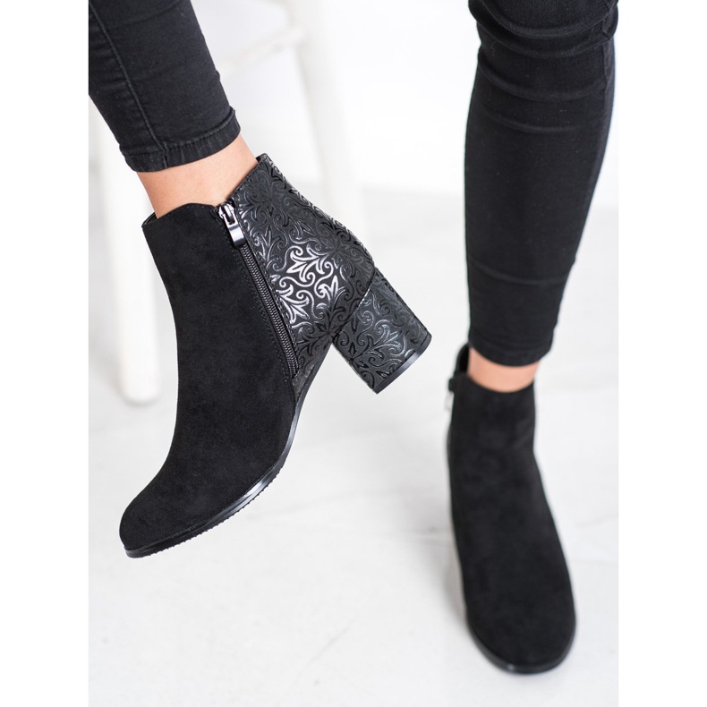 J. Star Crne čizme s uzorkom crno 2