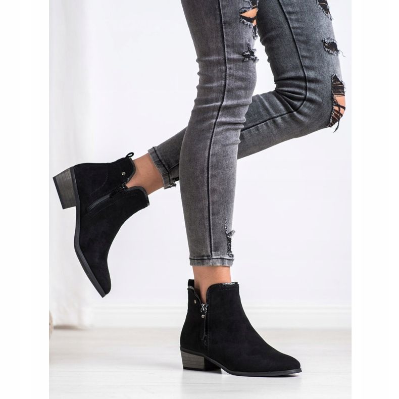 J. Star Čizme s ukrasnim zatvaračem crna 1