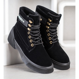 Weide Modne vezane gležnjače crno 1