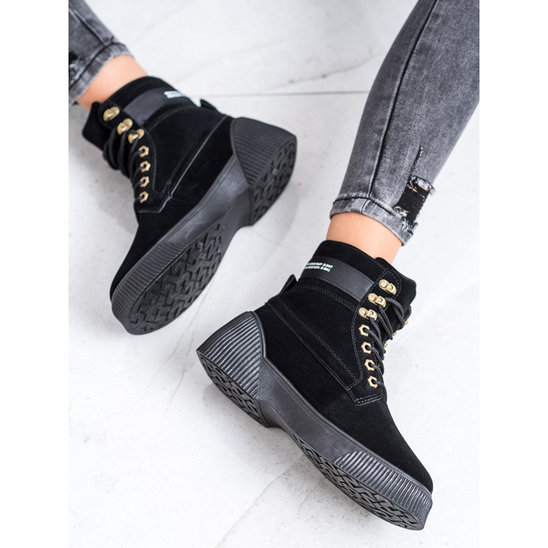 Weide Modne vezane gležnjače crna 2