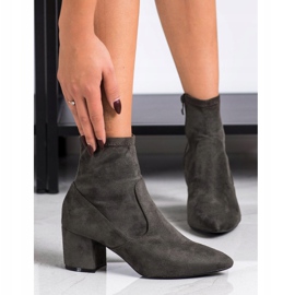 SHELOVET Čizme sa potpeticom od haki kože kaki 1