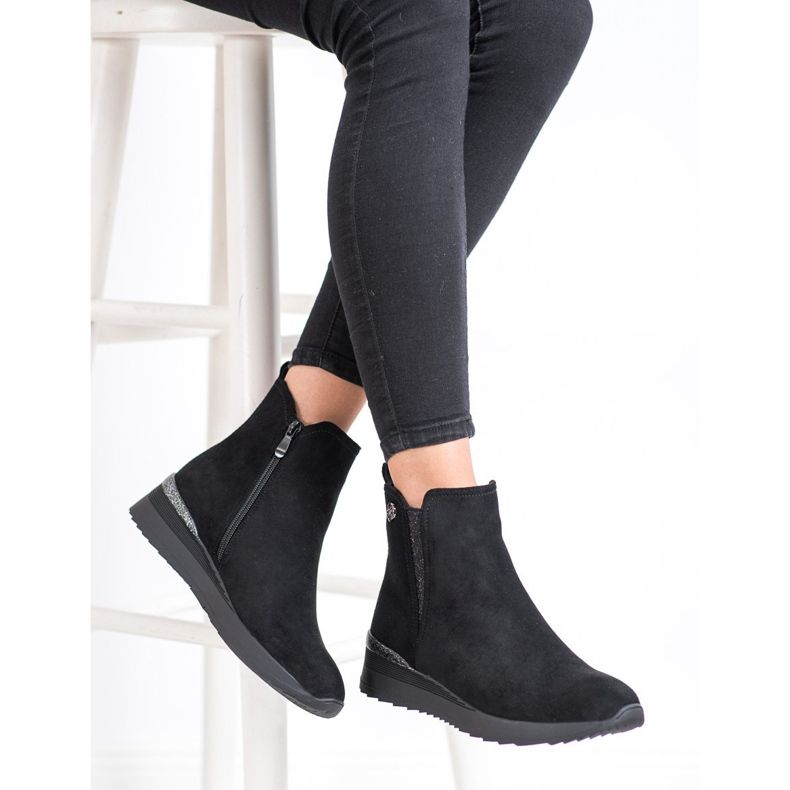 Gogo Tople čizme na klin crno 2