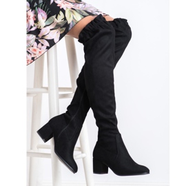 SHELOVET Visoke čizme od antilopa crno 2