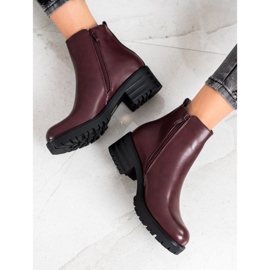 Ideal Shoes Udobne čizme bordo boje crvena višebojan 1