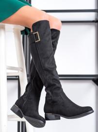 Evento Čizme od antilopa sa zlatnom kopčom crna 1