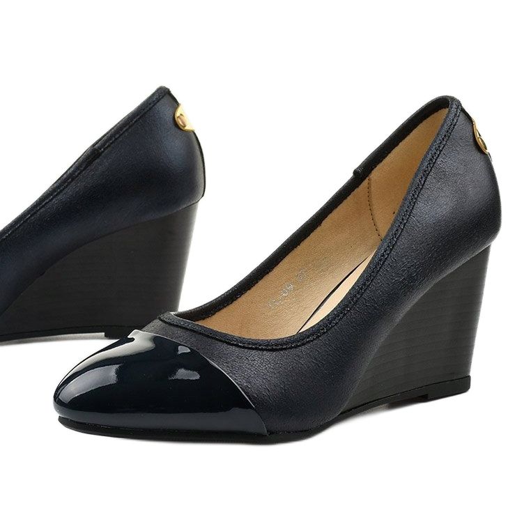 Plave pumpe na klinastoj peti Bluehorn mornarsko plava plava 1