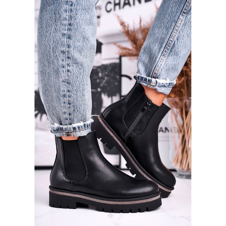 Crne čizme za žene Jodhpur čizme, crne Stiletto crno 1