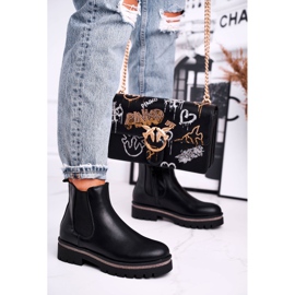 Crne čizme za žene Jodhpur čizme, crne Stiletto crna 2