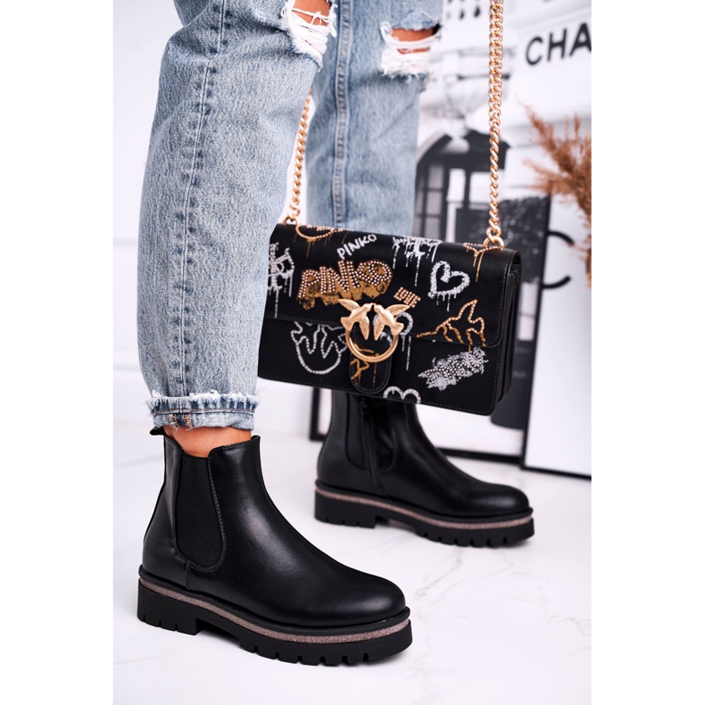 Crne čizme za žene Jodhpur čizme, crne Stiletto crno 2