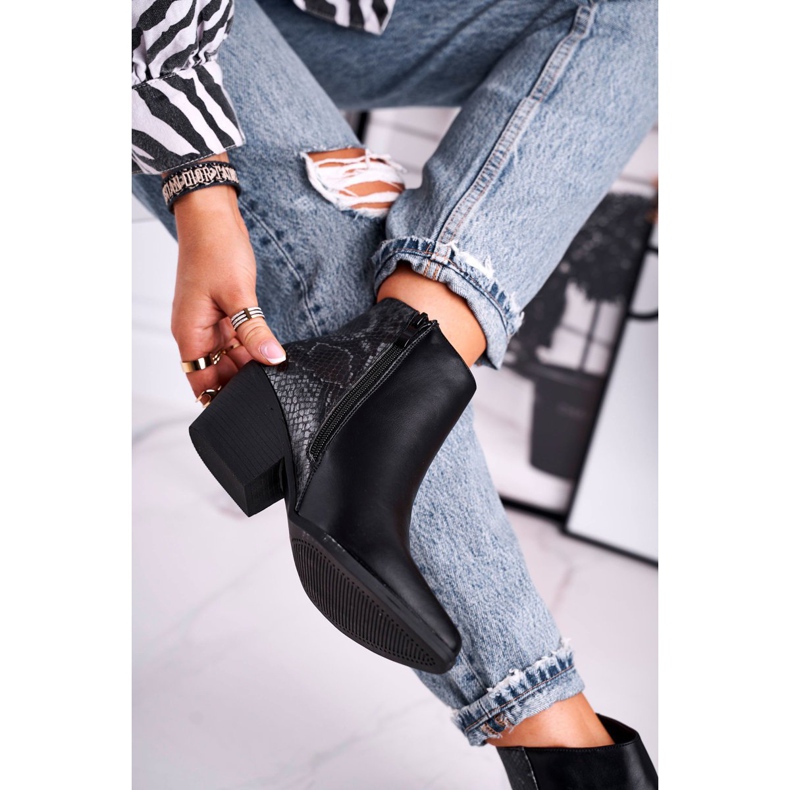 Ženske čizme topao crni Meatown crna siva 2