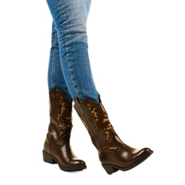 Smeđe tople kaubojske čizme Eshirixis bež smeđa 1