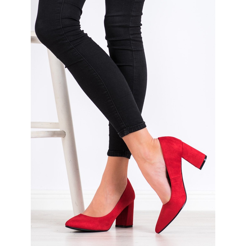 SHELOVET Klasične pumpe od antilopa crvena 1