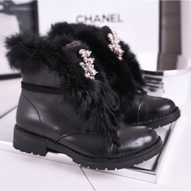 MSMG Dječje crne tople čizme od krzna Ella crna 1