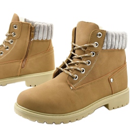 Čizme s vezicama od devine brunstane višebojan 1