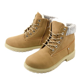 Čizme s vezicama od devine brunstane višebojan 2