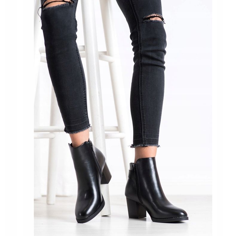 J. Star Udobne čizme na post crna 1